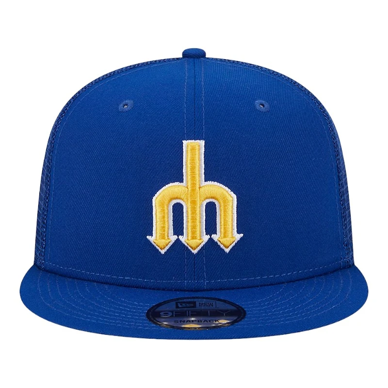 Seattle Mariners Royal Cooperstown Collection New Era Trucker 9FIFTY Snapback Hat