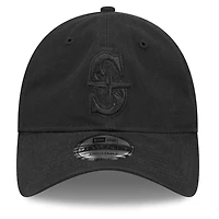 Seattle Mariners Black On Black New Era 9TWENTY Adjustable Hat