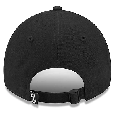 Seattle Mariners Black On Black New Era 9TWENTY Adjustable Hat