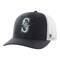 Seattle Mariners 47 Brand Navy White Trucker Mesh Adjustable Hat