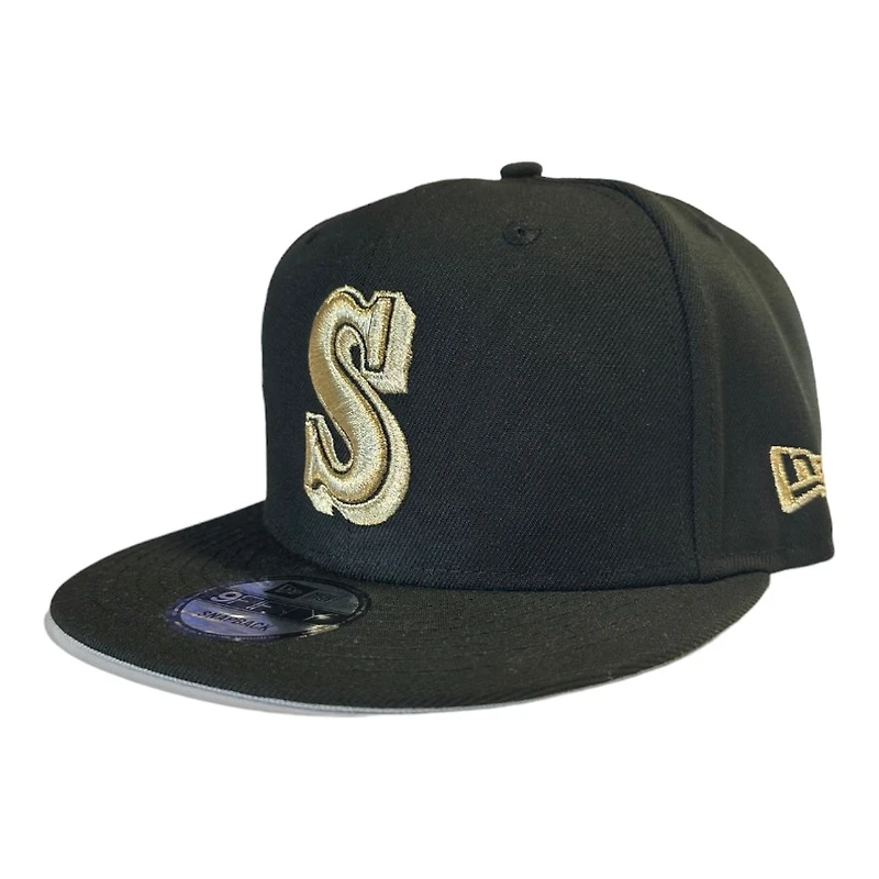 Seattle Mariners Black and Gold Custom New Era 9FIFTY Snapback Hat