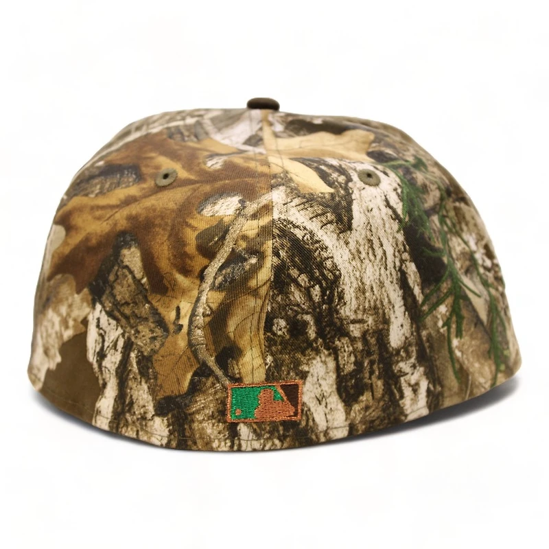 Texas Rangers RealTree Edge and Brown FHN Ranger Arlington Stadium Patch Green UV New Era 59Fifty Fitted Hat