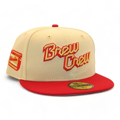 Milwaukee Brewers Vegas Gold and Red FHN High Life Cooler Patch Gray UV New Era 59Fifty Fitted Hat