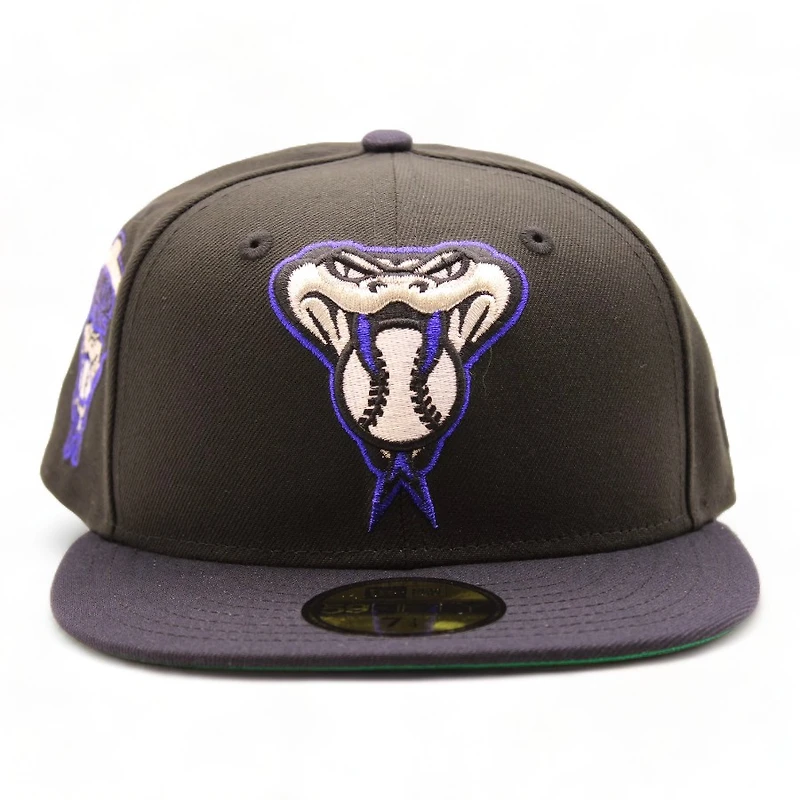 Arizona Diamondbacks Black and Navy Chef Orton 1998 Inaugural Season Patch Green UV New Era 59Fifty Fitted Hat