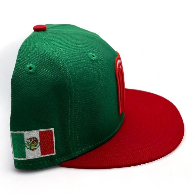Mexico Green and Red Flag Side Patch Gray UV New Era 59FIFTY Fitted Hat