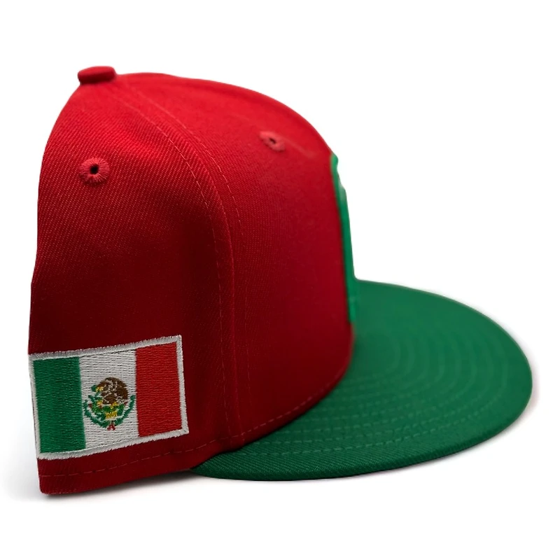 Mexico Red and Green Flag Side Patch Gray UV New Era 9FIFTY Snapback Hat