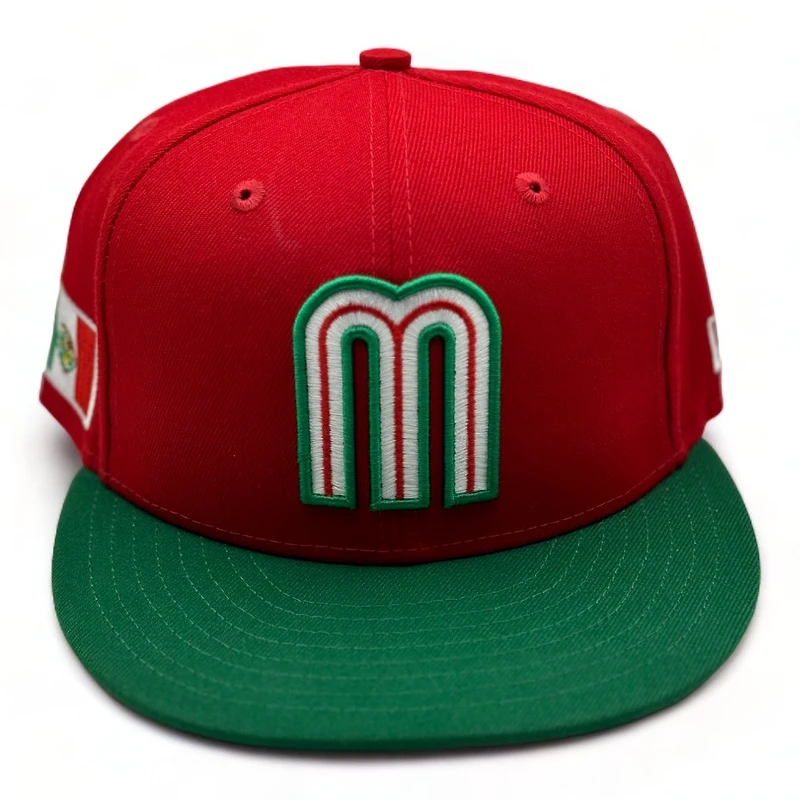 Mexico Red and Green Flag Side Patch Gray UV New Era 9FIFTY Snapback Hat