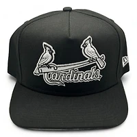 St. Louis Cardinals Black White Logo New Era A-Frame 9FORTY Snapback Hat