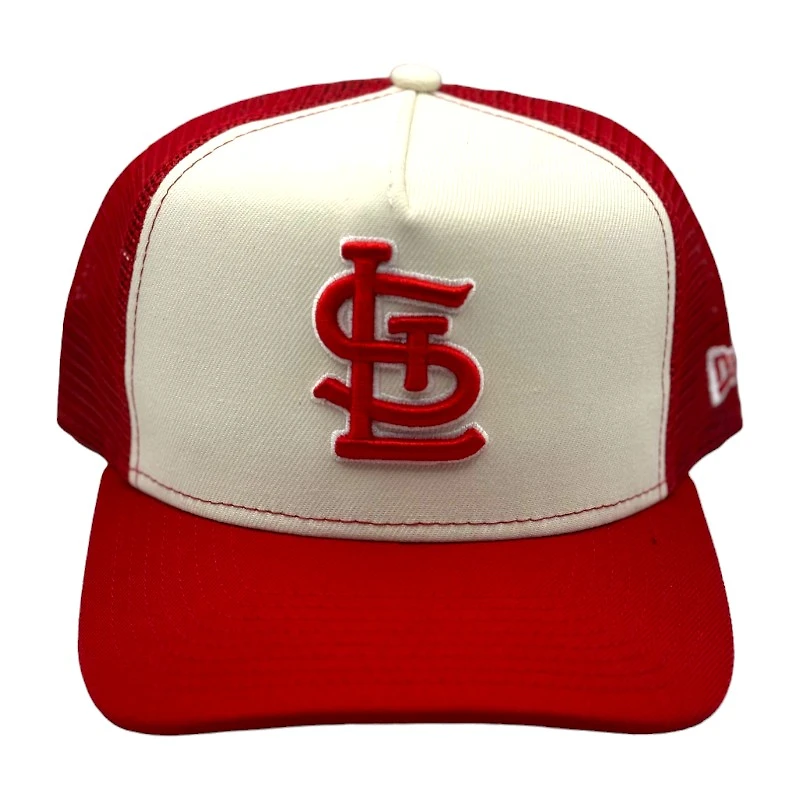 St. Louis Cardinals White Front Red Mesh New Era A-Frame 9FIFTY Snapback Hat