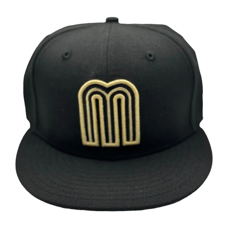 Mexico Black with Gold M Logo UV New Era 59FIFTY Fitted Hat