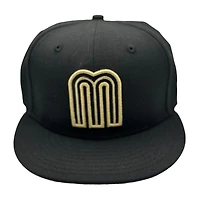 Mexico Black with Gold M Logo UV New Era 59FIFTY Fitted Hat