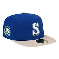 Seattle Mariners Royal Blue Canvas A-Frame New Era 59FIFTY Fitted Hat