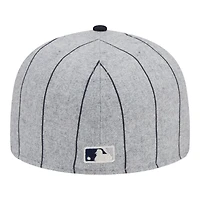 Seattle Mariners Gray Heather Pinstripe New Era 59FIFTY Fitted Hat