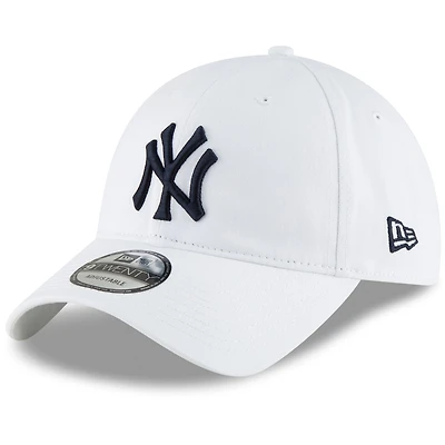 New York Yankees White Basic Core Classic New Era 9TWENTY Adjustable Hat