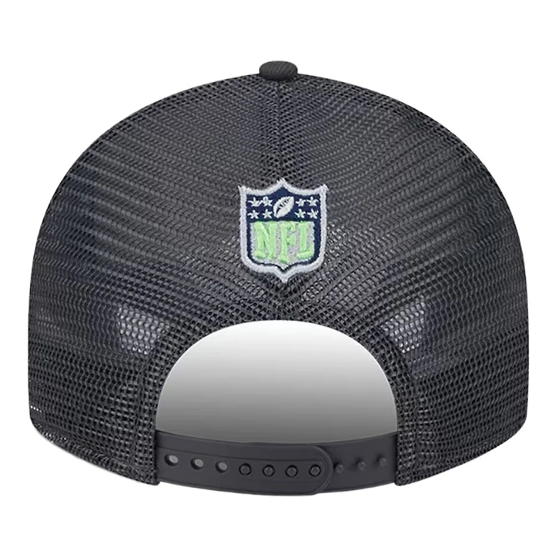 Seattle Seahawks Graphite 2024 NFL Draft Low Profile Trucker New Era 9FIFTY Snapback Hat