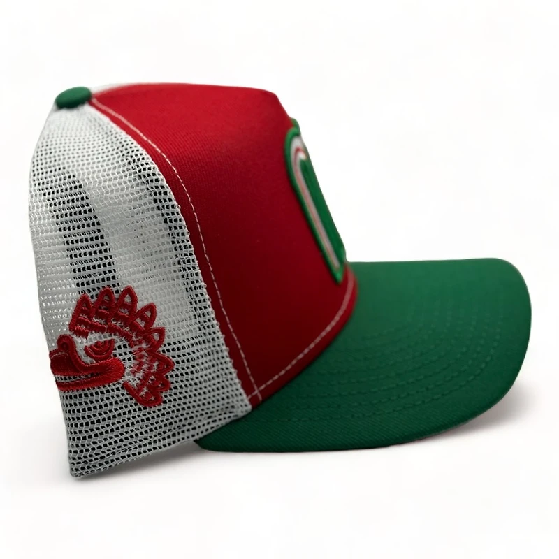 Mexico Red Green Two Tone White Mesh New Era A-Frame 9FORTY Snapback Hat