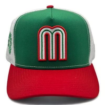 Mexico Green Red Two Tone White Mesh New Era A-Frame 9FORTY Snapback Hat