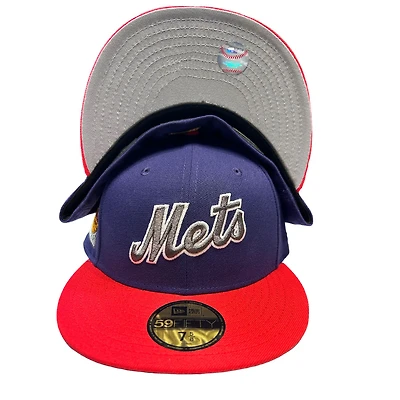 New York Mets Purple and Red Two Tone 25th Anni Patch Gray UV Era 59FIFTY Fitted Hat