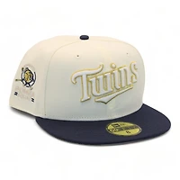 Minnesota Twins Cream and Navy Banger CG Pack Bomba Squad Patch Gray UV New Era 59Fifty Fitted Hat