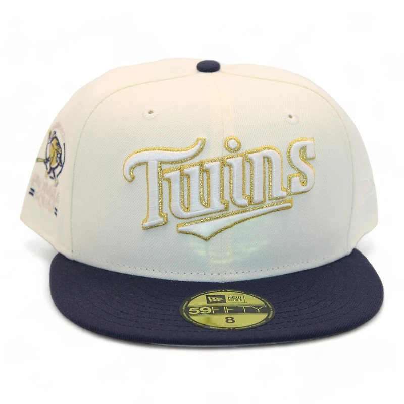 Minnesota Twins Cream and Navy Banger CG Pack Bomba Squad Patch Gray UV New Era 59Fifty Fitted Hat