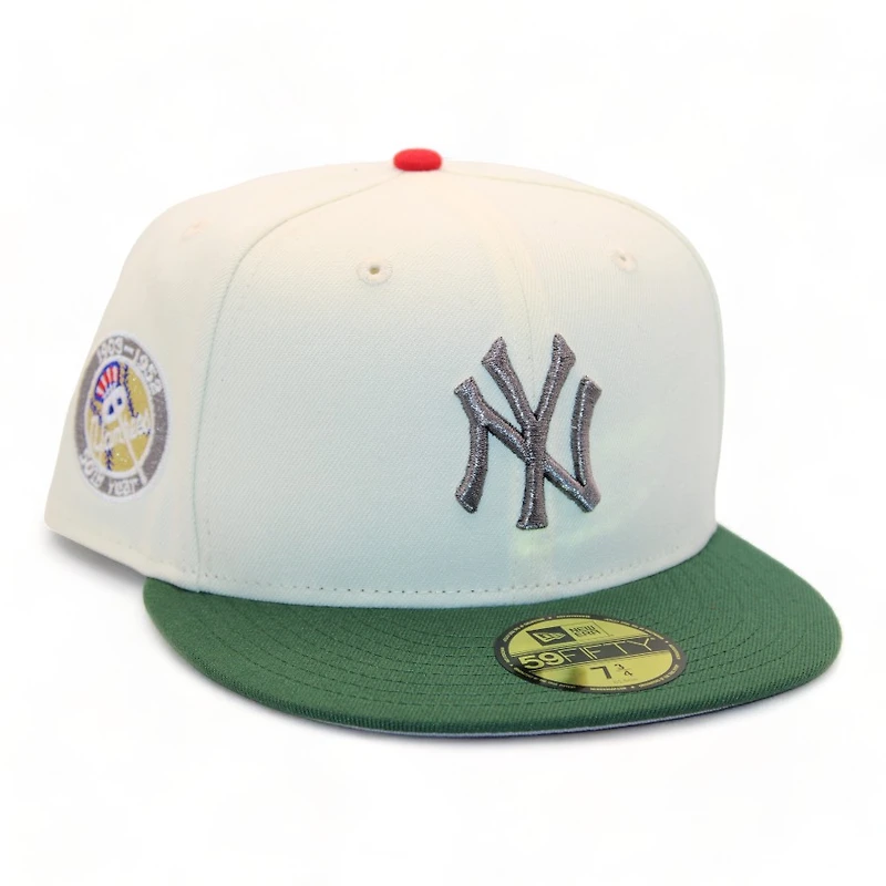 New York Yankees Cream and Green FittedLand CG Pack 50th Anniversary Patch Gray UV Era 59Fifty Fitted Hat
