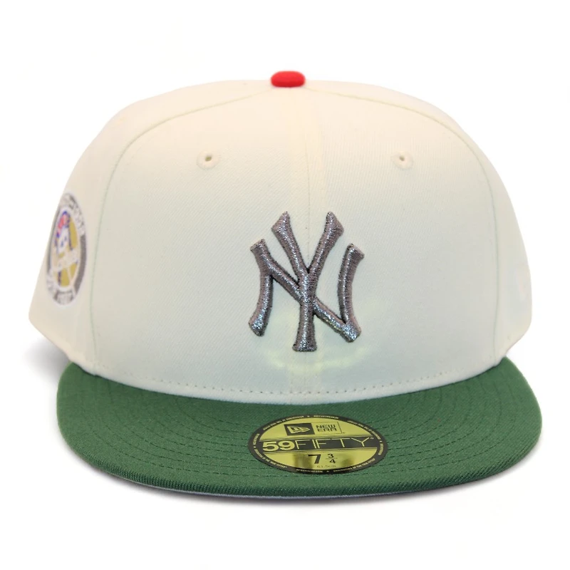 New York Yankees Cream and Green FittedLand CG Pack 50th Anniversary Patch Gray UV Era 59Fifty Fitted Hat