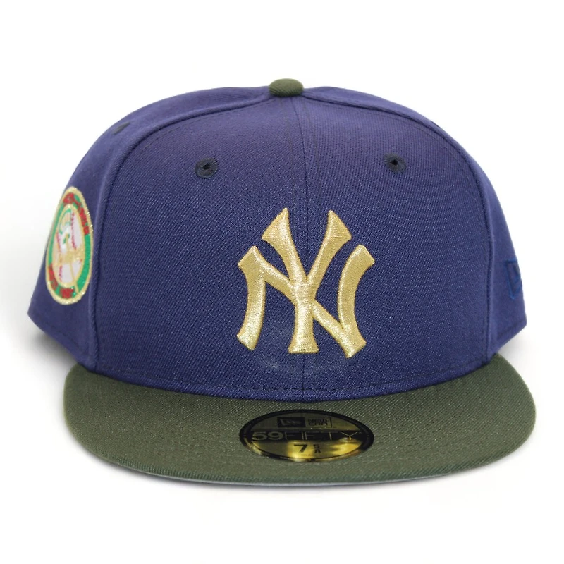 New York Yankees Dark Blue and Green BrimGoonz CG Pack 50th Anniversary Patch Gray UV Era 59Fifty Fitted Hat