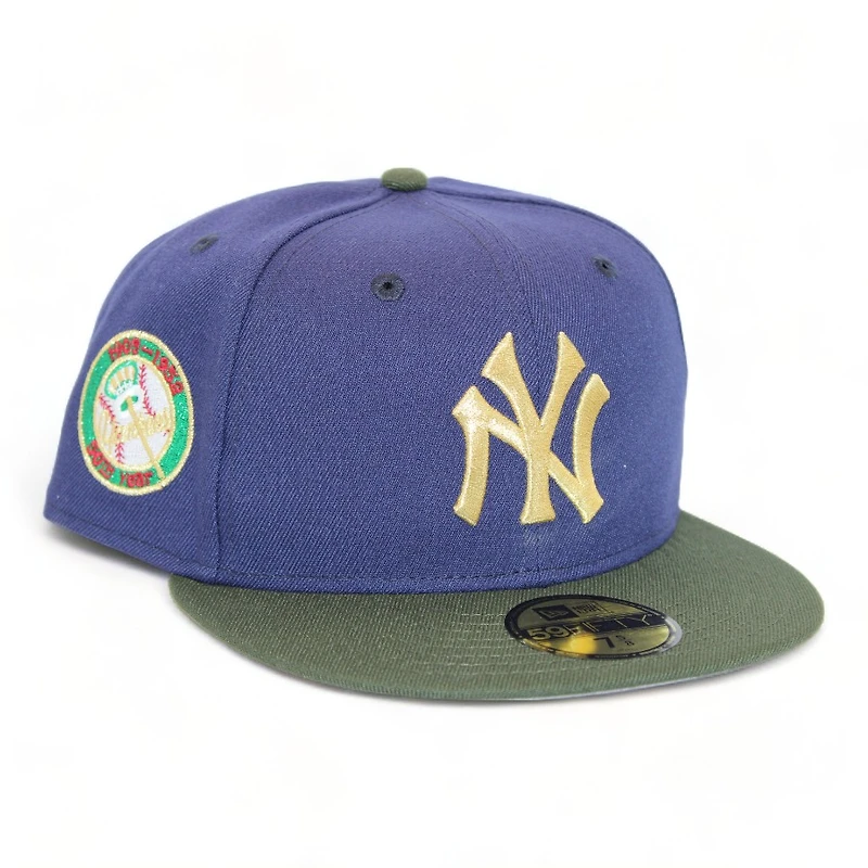 New York Yankees Dark Blue and Green BrimGoonz CG Pack 50th Anniversary Patch Gray UV Era 59Fifty Fitted Hat