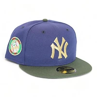 New York Yankees Dark Blue and Green BrimGoonz CG Pack 50th Anniversary Patch Gray UV Era 59Fifty Fitted Hat