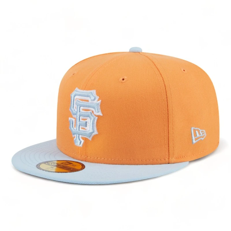 San Francisco Giants Orange and Pastel Blue Two Tone Gray UV New Era 59FIFTY Fitted Hat