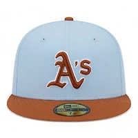 Oakland Athletics Pastel Blue and Tan Two Tone Gray UV New Era 59FIFTY Fitted Hat
