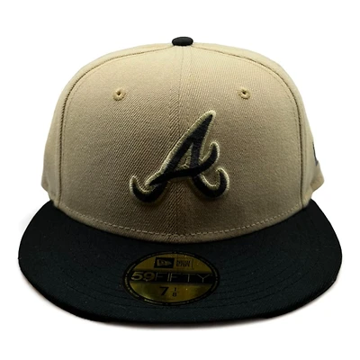 Atlanta Braves Vegas Gold and Black Two Tone Gray UV New Era 59FIFTY Fitted Hat