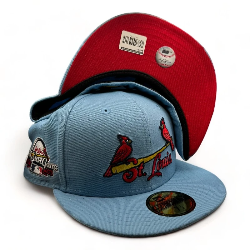 St. Louis Cardinals Sky Blue 2009 All Star Game Patch Cardinal Red UV New Era 59FIFTY Fitted Hat