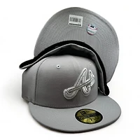 Atlanta Braves Light Gray with White Script UV New Era 59FIFTY Fitted Hat