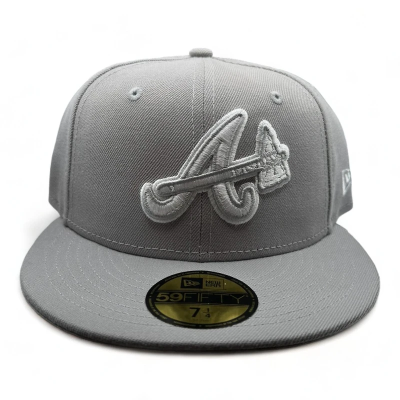 Atlanta Braves Light Gray with White Script UV New Era 59FIFTY Fitted Hat