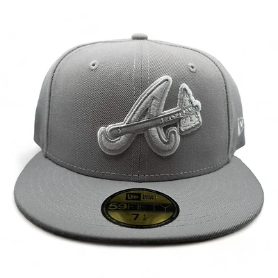 Atlanta Braves Light Gray with White Script UV New Era 59FIFTY Fitted Hat