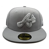 Atlanta Braves Light Gray with White Script UV New Era 59FIFTY Fitted Hat