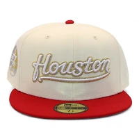 Houston Astros Cream and Red FHM Latin Artists 2.5 35th Anniversary Side Patch Gray UV New Era 59Fifty Fitted Hat