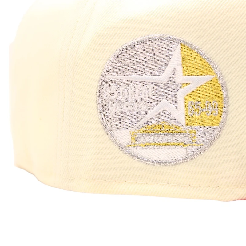 Houston Astros Cream and Red FHM Latin Artists 2.5 35th Anniversary Side Patch Gray UV New Era 59Fifty Fitted Hat