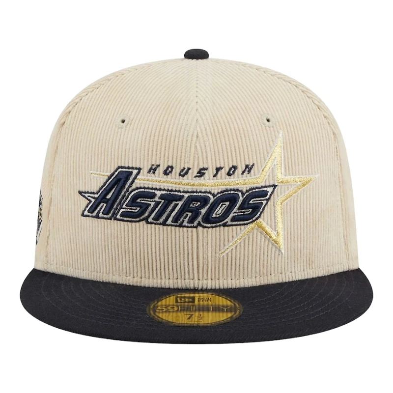 Houston Astros Off White Cord Classic New Era 59FIFTY Fitted Hat