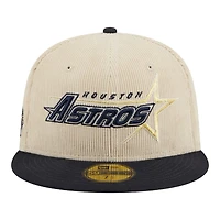 Houston Astros Off White Cord Classic New Era 59FIFTY Fitted Hat