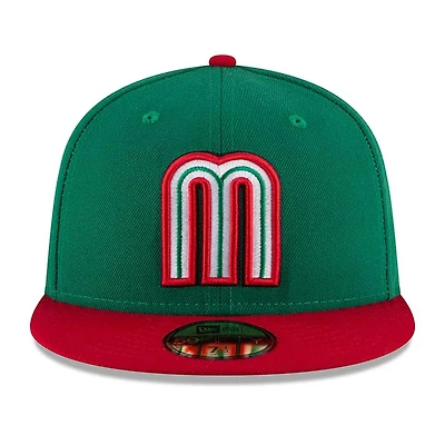 Kids Mexico Green and Red Flag Side Patch Gray UV 59FIFTY Fitted Hat