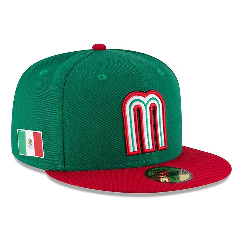 Kids Mexico Green and Red Flag Side Patch Gray UV 59FIFTY Fitted Hat