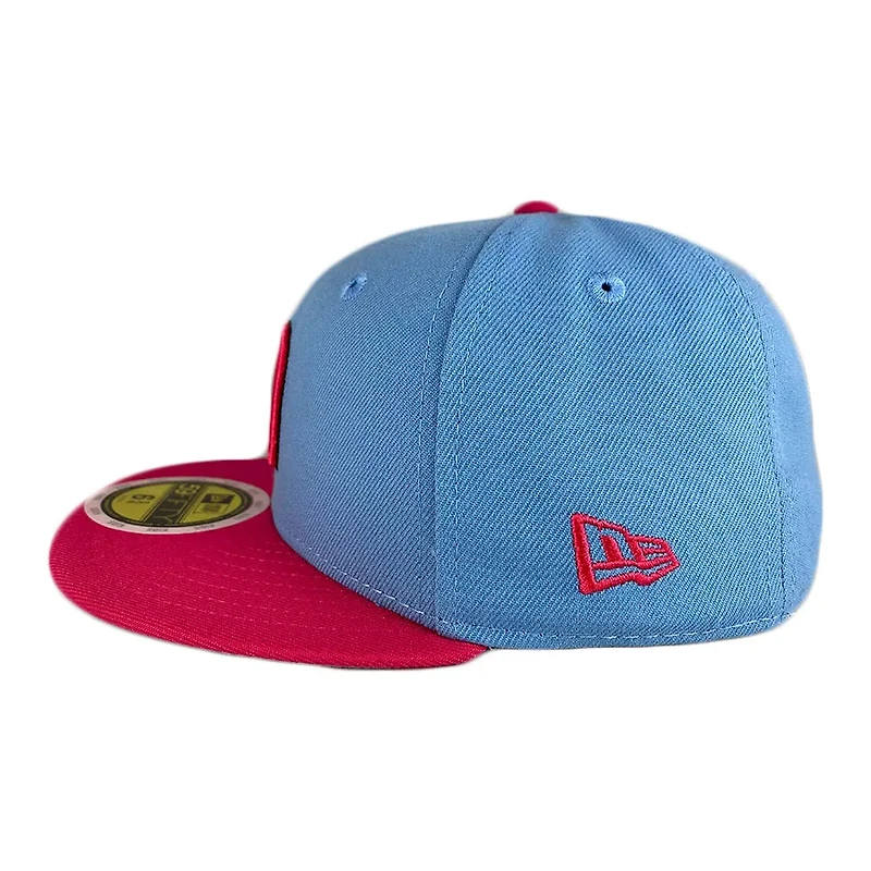Kids Mexico Sky Blue Pink Two Tone WBC Flag Side Patch Gray UV 59FIFTY Fitted Hat