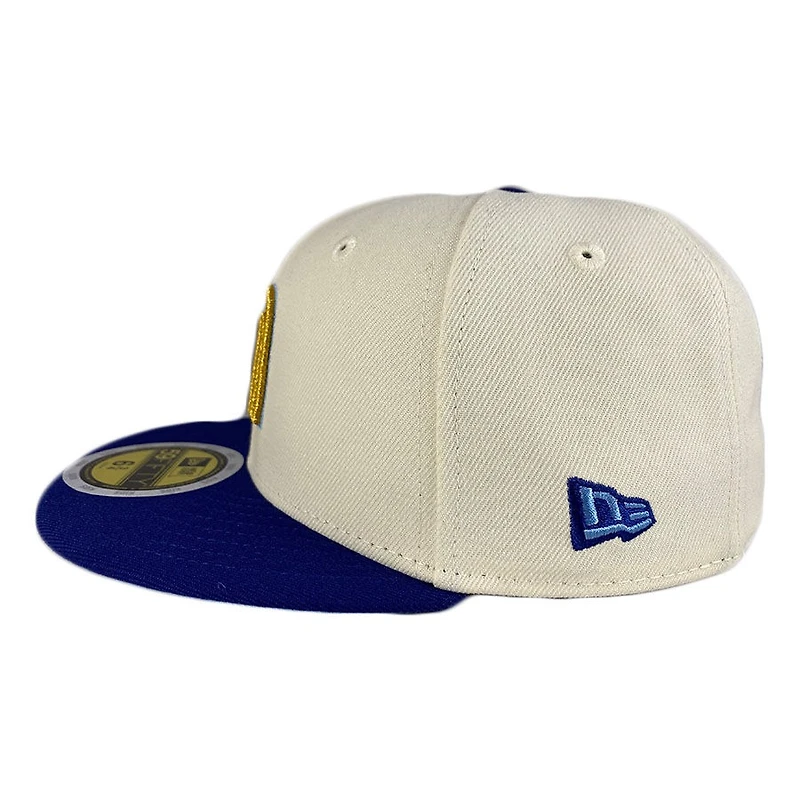 Kids Mexico Chrome and Royal Blue 2Tone WBC Flag Side Patch Icy UV 59FIFTY Fitted Hat