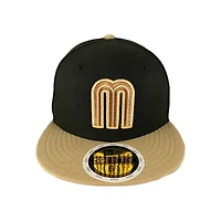 Kids Mexico Black and Tan Flag Side Patch Burnt Orange UV 59FIFTY Fitted Hat