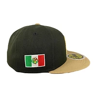Kids Mexico Black and Tan Flag Side Patch Burnt Orange UV 59FIFTY Fitted Hat