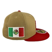 Kids Mexico Camel and Red WBC Flag Side Patch Gray UV 59FIFTY Fitted Hat