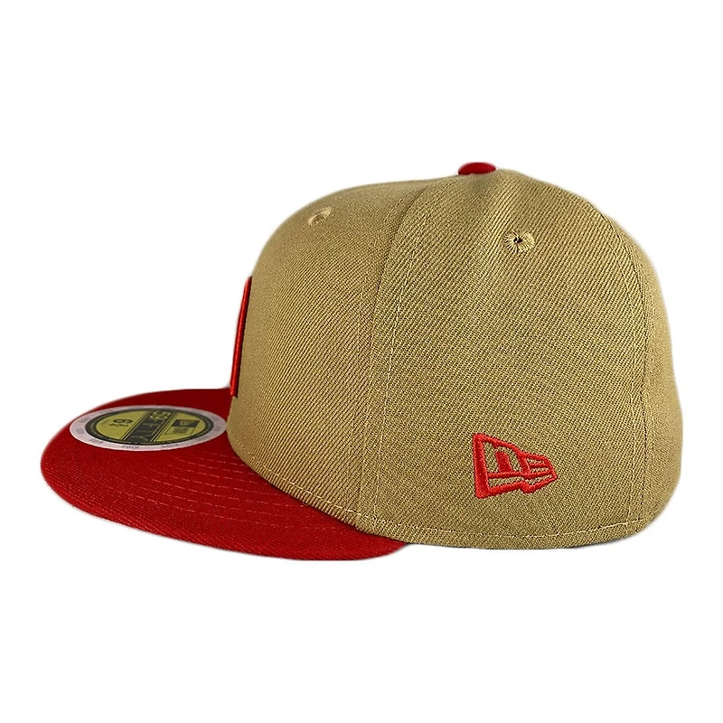 Kids Mexico Camel and Red WBC Flag Side Patch Gray UV 59FIFTY Fitted Hat