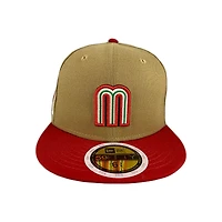 Kids Mexico Camel and Red WBC Flag Side Patch Gray UV 59FIFTY Fitted Hat